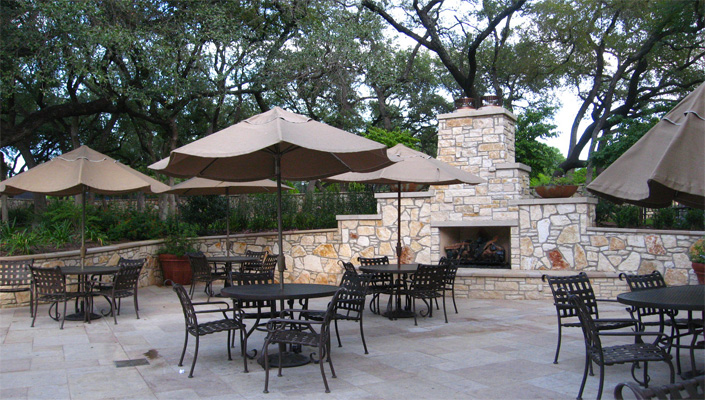 Austin Green Energy Landscape - Outdoor Fireplace
